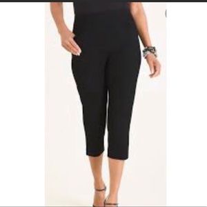 Chicos Sz 2.5 Travelers Black Women's Cropped Pants